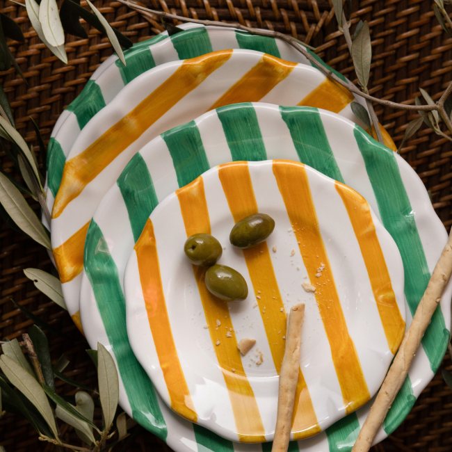 Striped Plate 16 cm – Ochre