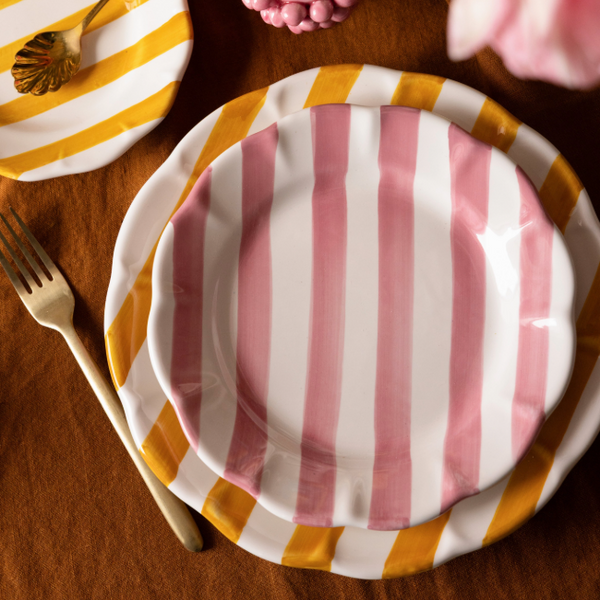 Striped Plate 16 cm – Pink