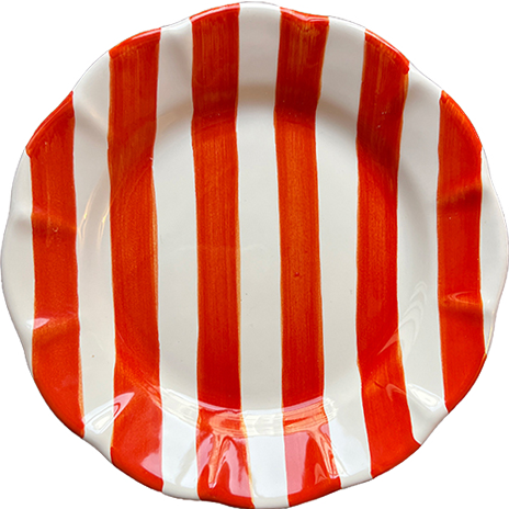 Striped Plate 21 cm Blood Orange