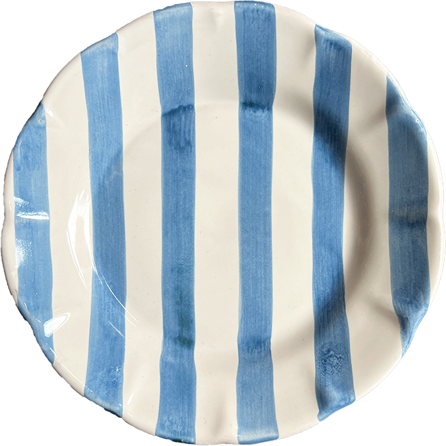Striped Plate 16 cm – Turquoise