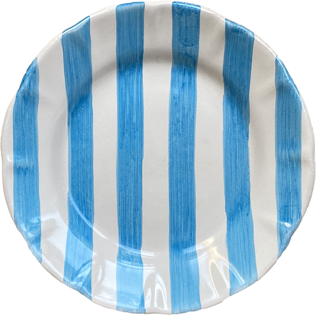 Striped Plate 21 cm – Turquoise