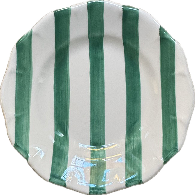 Striped Plate 16 cm – Light Green