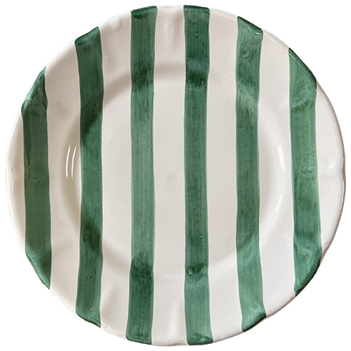 Striped Plate 21 cm Light Green