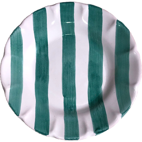 Striped Plate 16 cm – Green