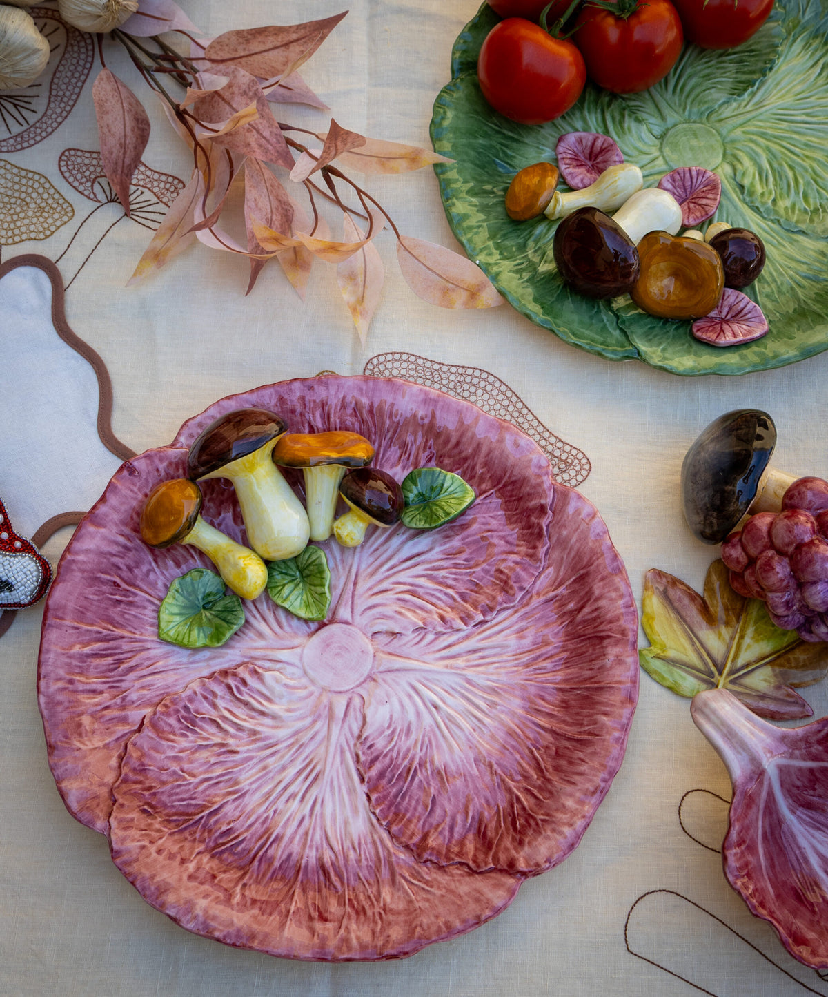 Pink Radicchio Hand-Painted Ceramic Tableware