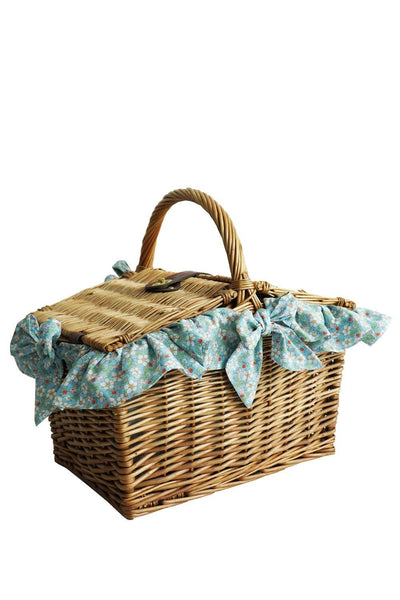 Rectangular Picnic Basket Hamper made with Liberty Fabric PAYSANNE BLOSSOM - Coco & Wolf