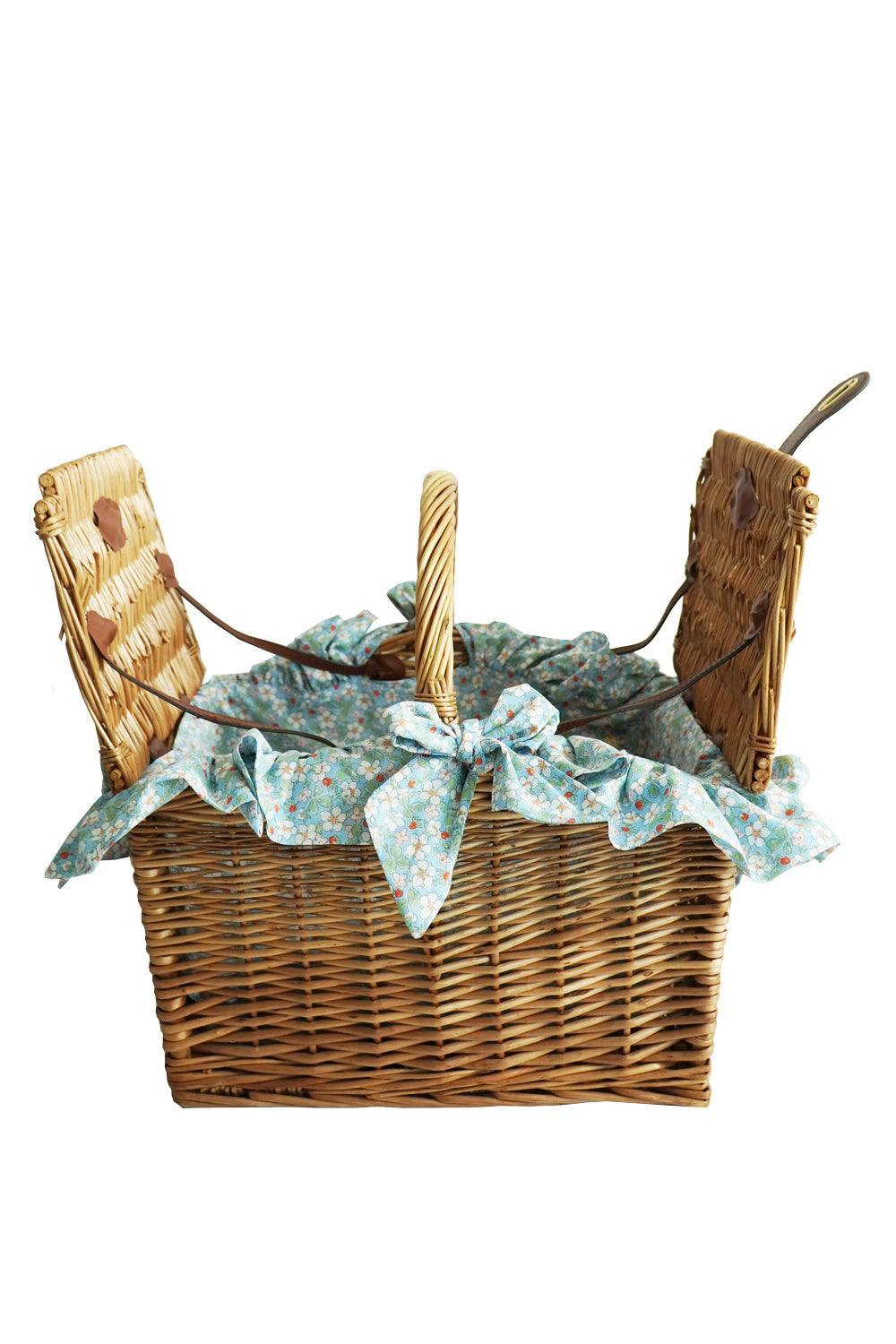 Rectangular Picnic Basket Hamper made with Liberty Fabric PAYSANNE BLOSSOM - Coco & Wolf