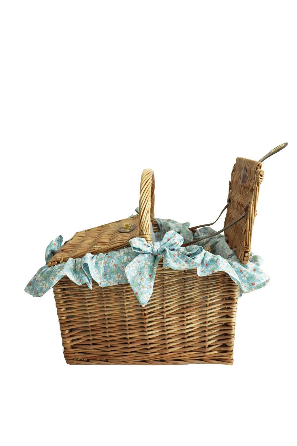 Rectangular Picnic Basket Hamper made with Liberty Fabric PAYSANNE BLOSSOM - Coco & Wolf