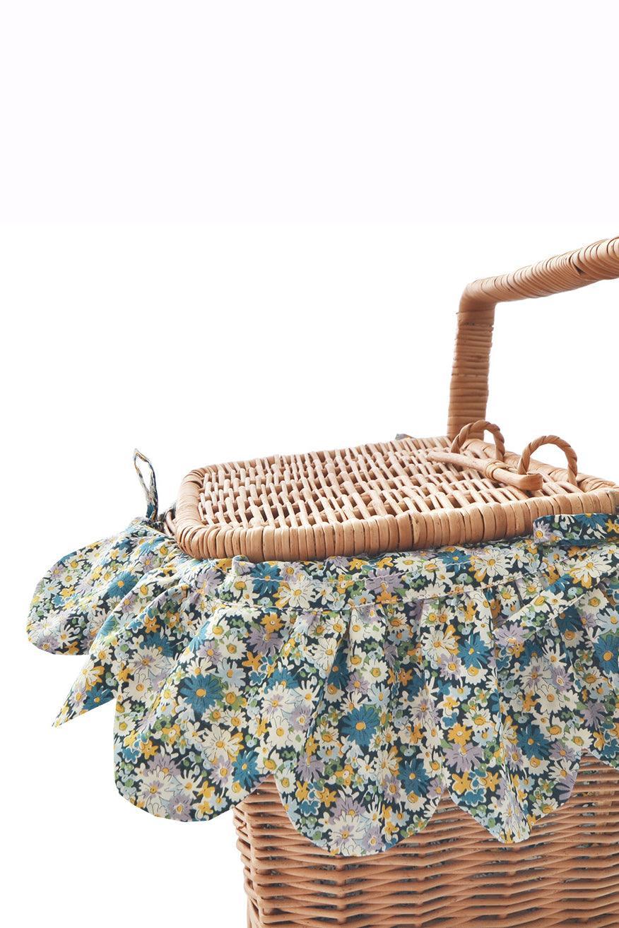 Rectangular Picnic Basket Hamper made with Liberty Fabric LIBBY - Coco & Wolf