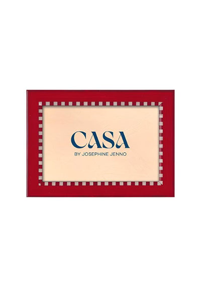 Red and White Striped Marquetry Photo Frame 6x4" - Casa by Josephine Jenno