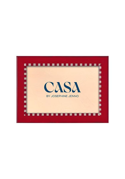 Red and White Striped Marquetry Photo Frame 6x4" - Casa by Josephine Jenno