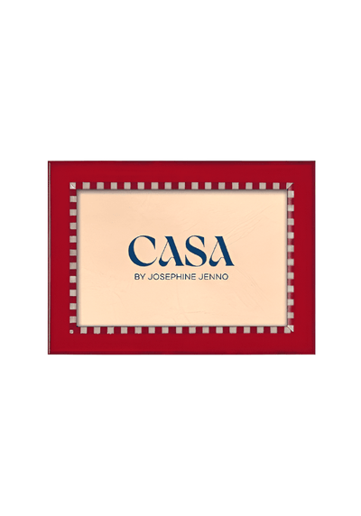 Red and White Striped Marquetry Photo Frame 6x4" - Casa by Josephine Jenno