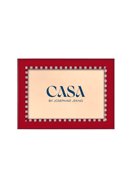 Red and White Striped Marquetry Photo Frame 6x4" - Casa by Josephine Jenno