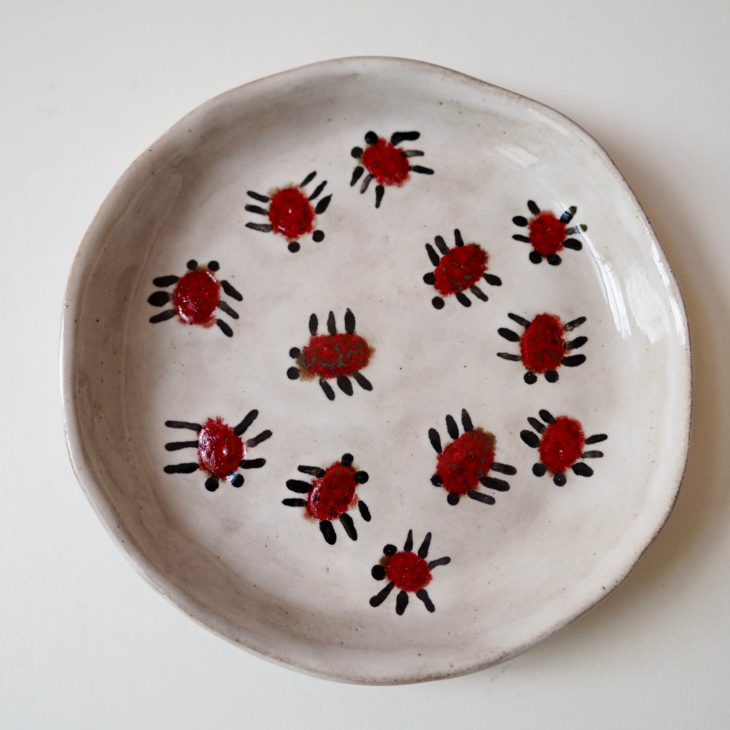 Handmade Red Beetle Ceramic Ring Dish