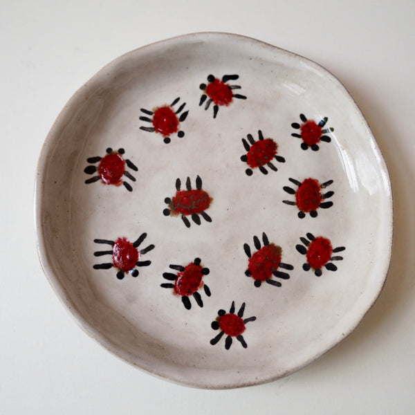 Handmade Red Beetle Ceramic Ring Dish