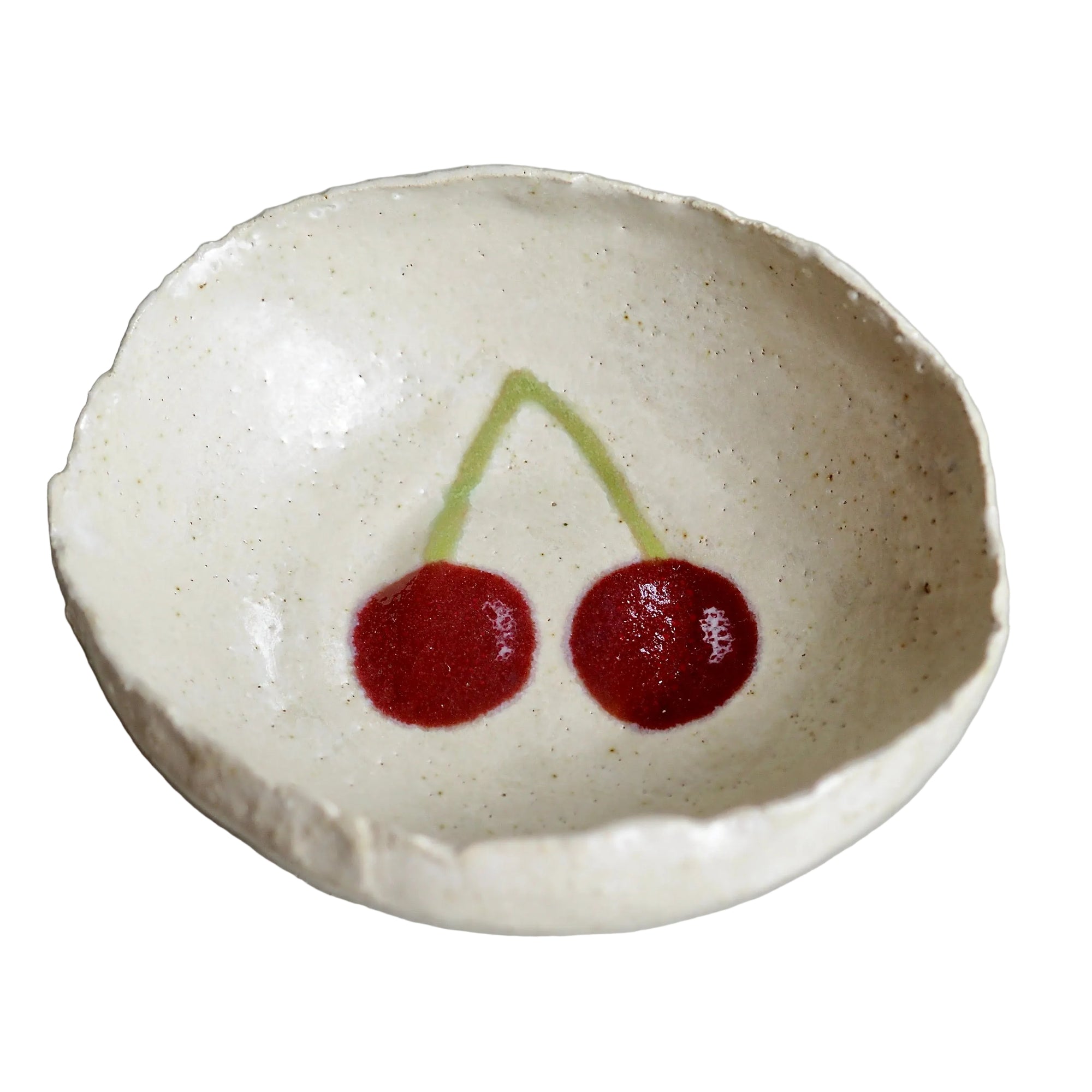 red cherry mini ceramic bowl