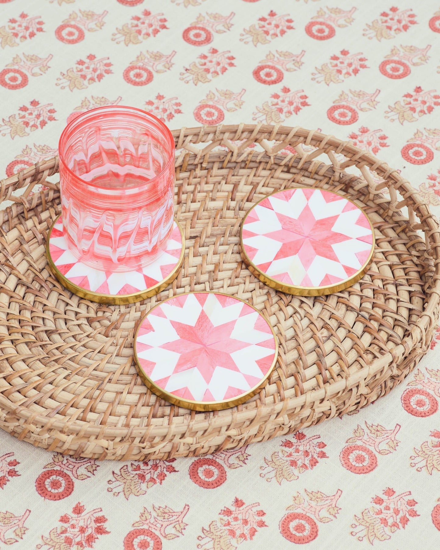 Set of 4 Star Coasters – Cerise #color_hot-pink