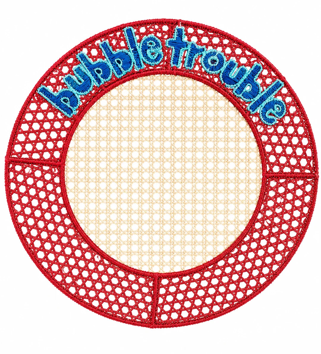Embroidered Rattan Placemats with Fun Quotes (set of 4)