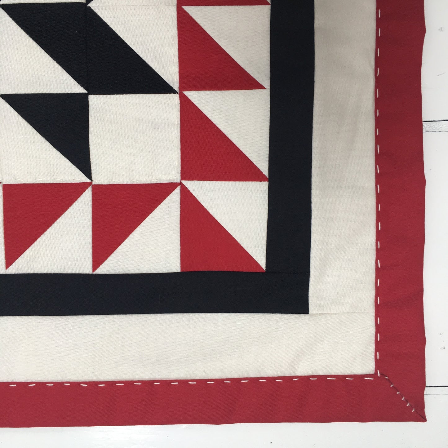 Red and Black Patchwork Wall Hanging