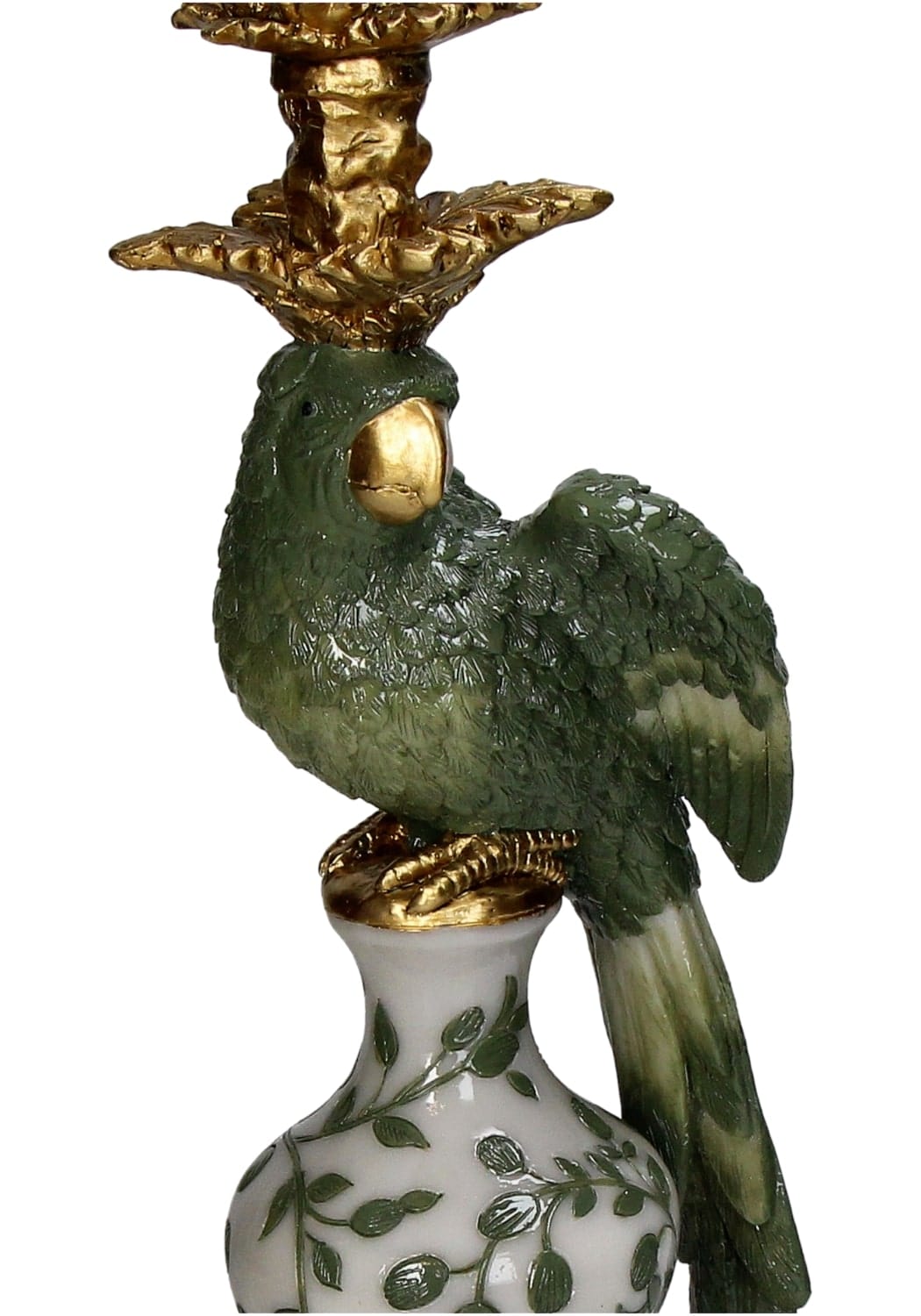 Regal Green Parrot Large Candlestick 39cm - Casa by Josephine Jenno