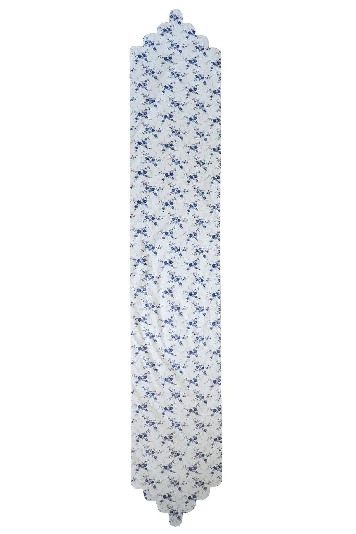 Reversible Scallop Drop Table Runner Made With Liberty Fabrics & Bridgerton Amelie Luise & Posy Corsage Blue