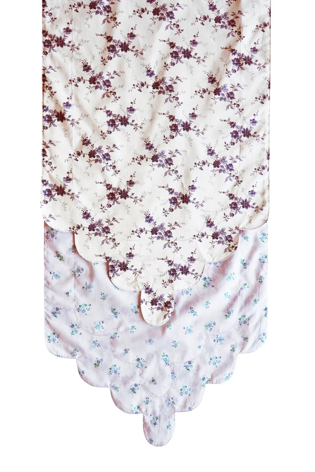 amelie luise navy floral liberty fabric bridgerton collection scalloped table runner by coco and wolf