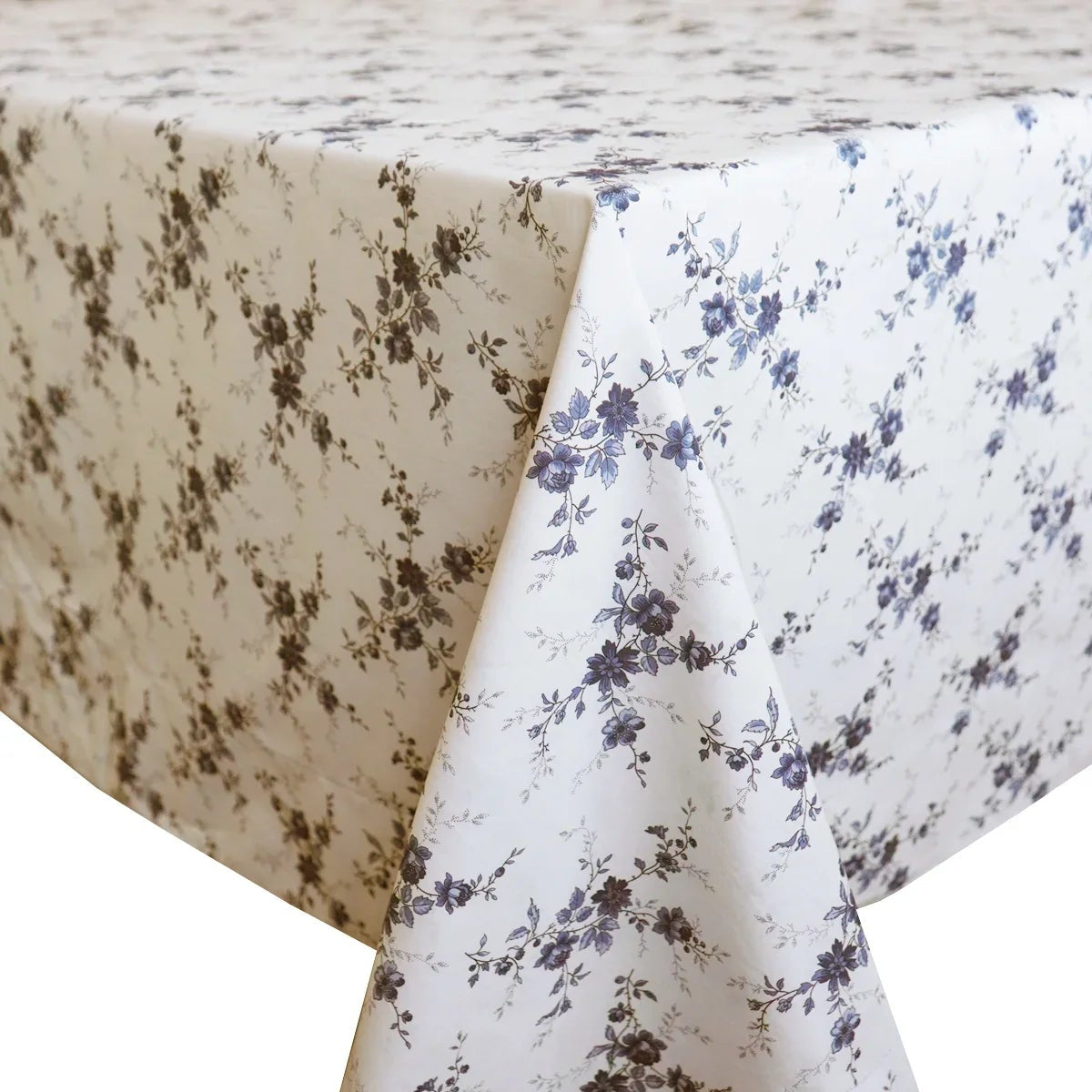 Reversible Scallop Corner Tablecloth Made With Liberty Fabrics & Bridgerton Amelie Luise & Posy Corsage Blue
