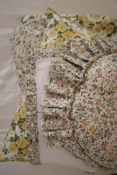 Reversible Stitch Border Bedspread made with Liberty Fabric TAPESTRY & CARLINE ROSE - Coco & Wolf