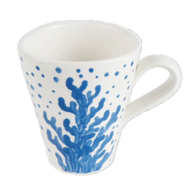 Handmade ceramic coffee mug in Molly design by Rhea Kalo, made in Athens Greece