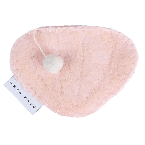 Handmade ceramic pink shell napkin ring by Rhea Kalo, made in Athens