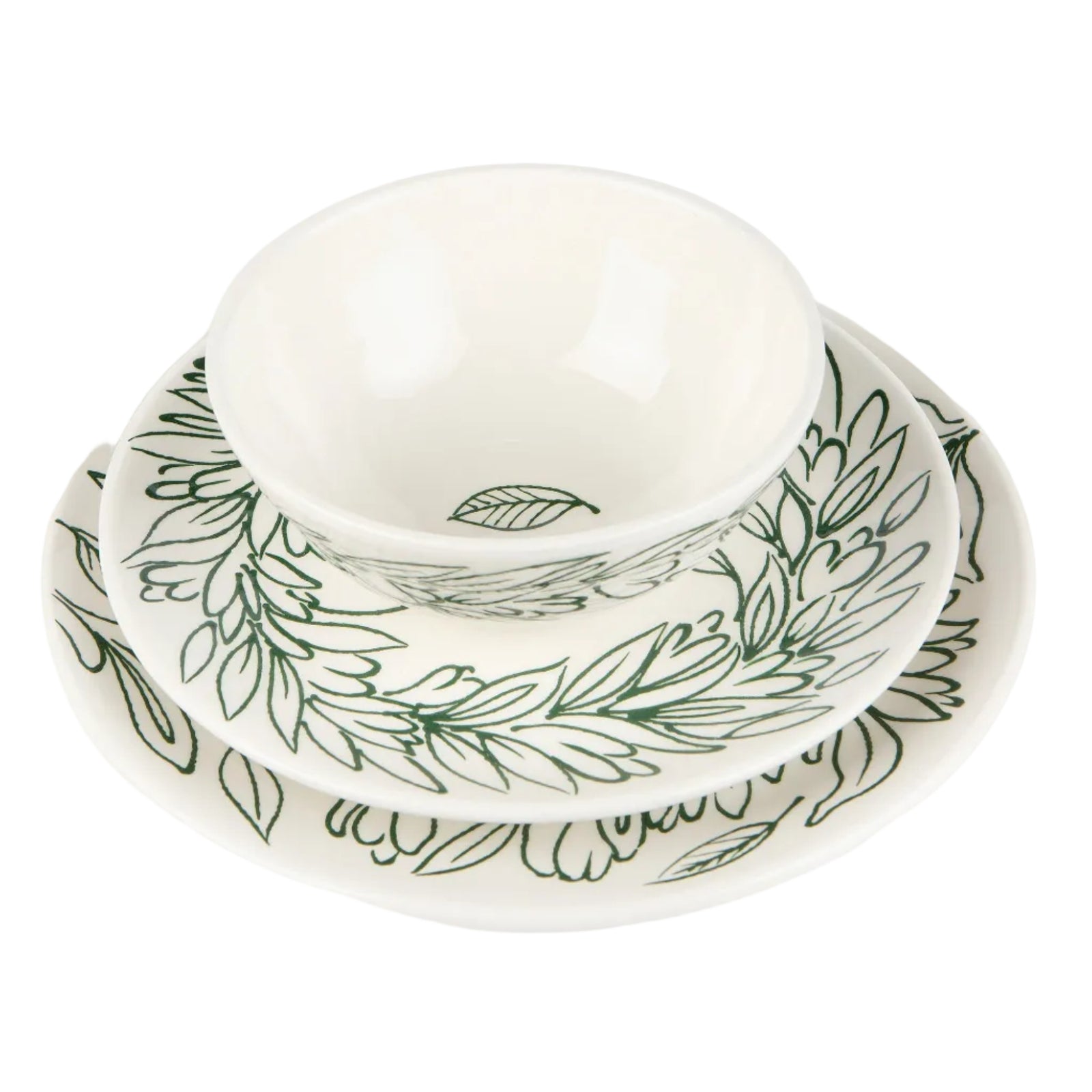Handmade ceramic bowl with leaf design by Rhea Kalo, made in Athens Greece