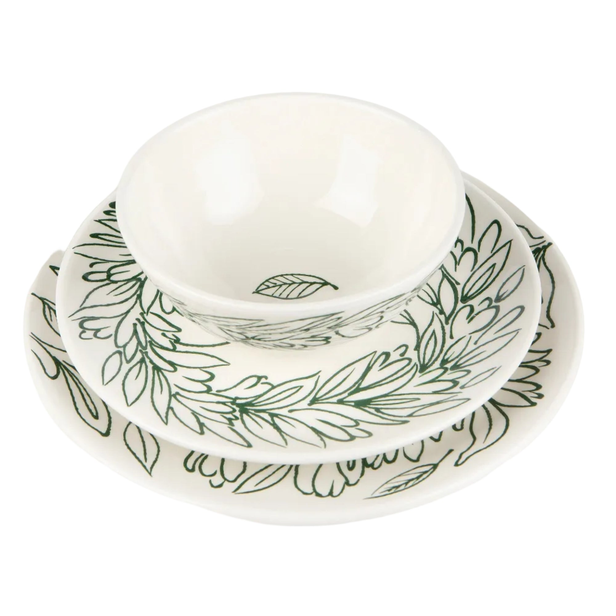 Handmade ceramic bowl with leaf design by Rhea Kalo, made in Athens Greece