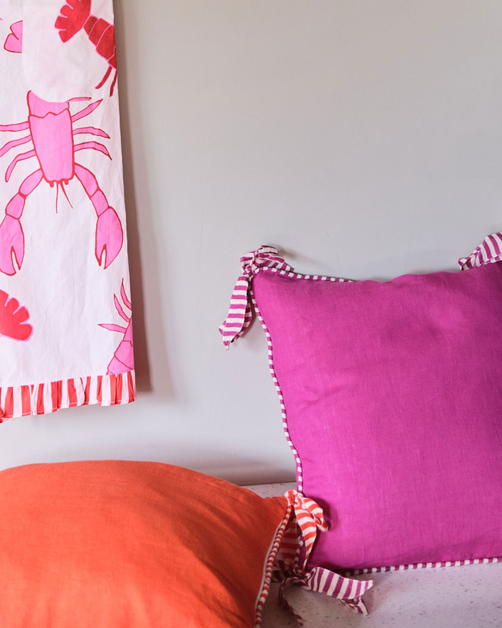 Fuchsia Ribbon Cushion Cover