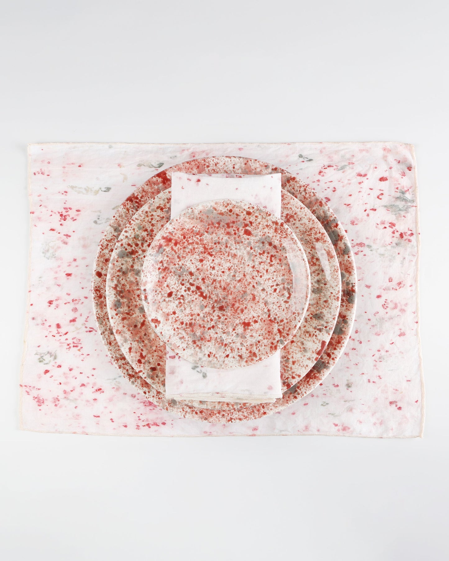 Hibiscus Splatter Linen Placemat Set