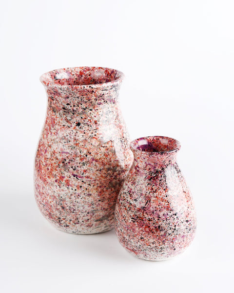 Black Rose Splatter Vase