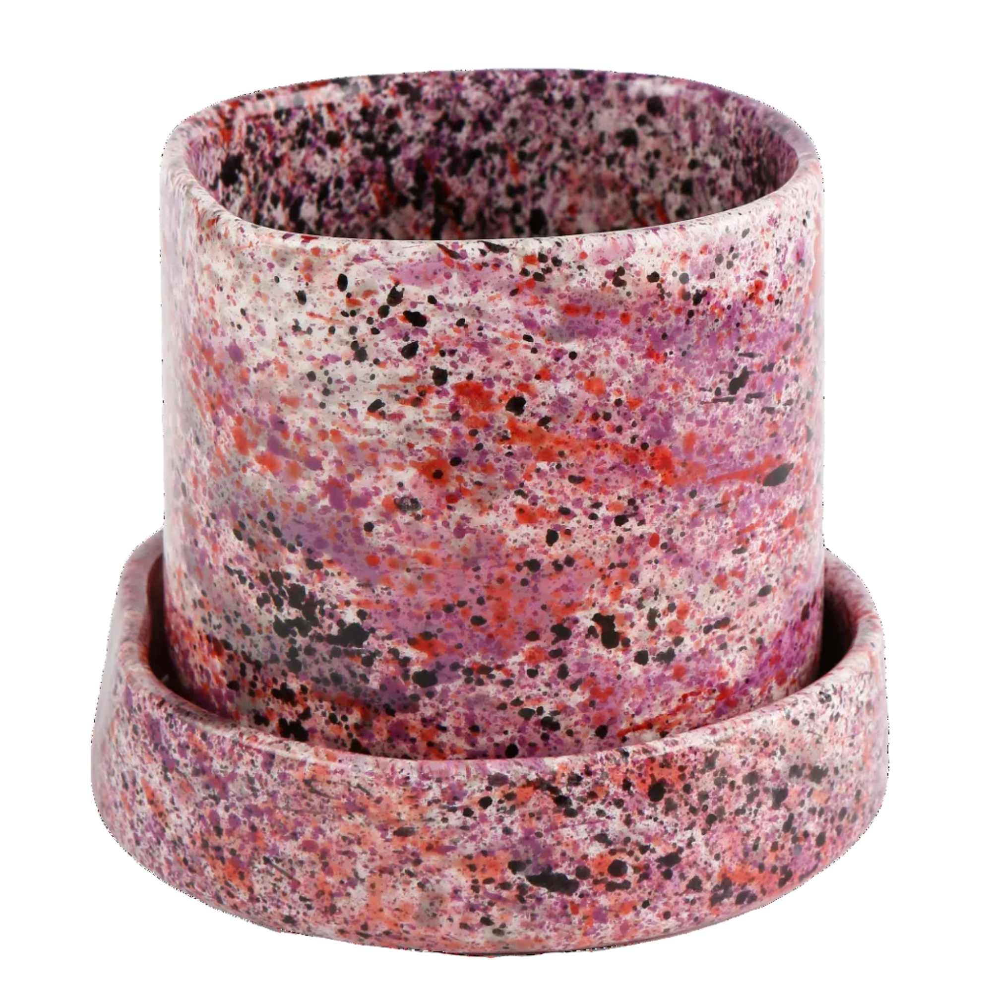 Black Rose Splatter Planter