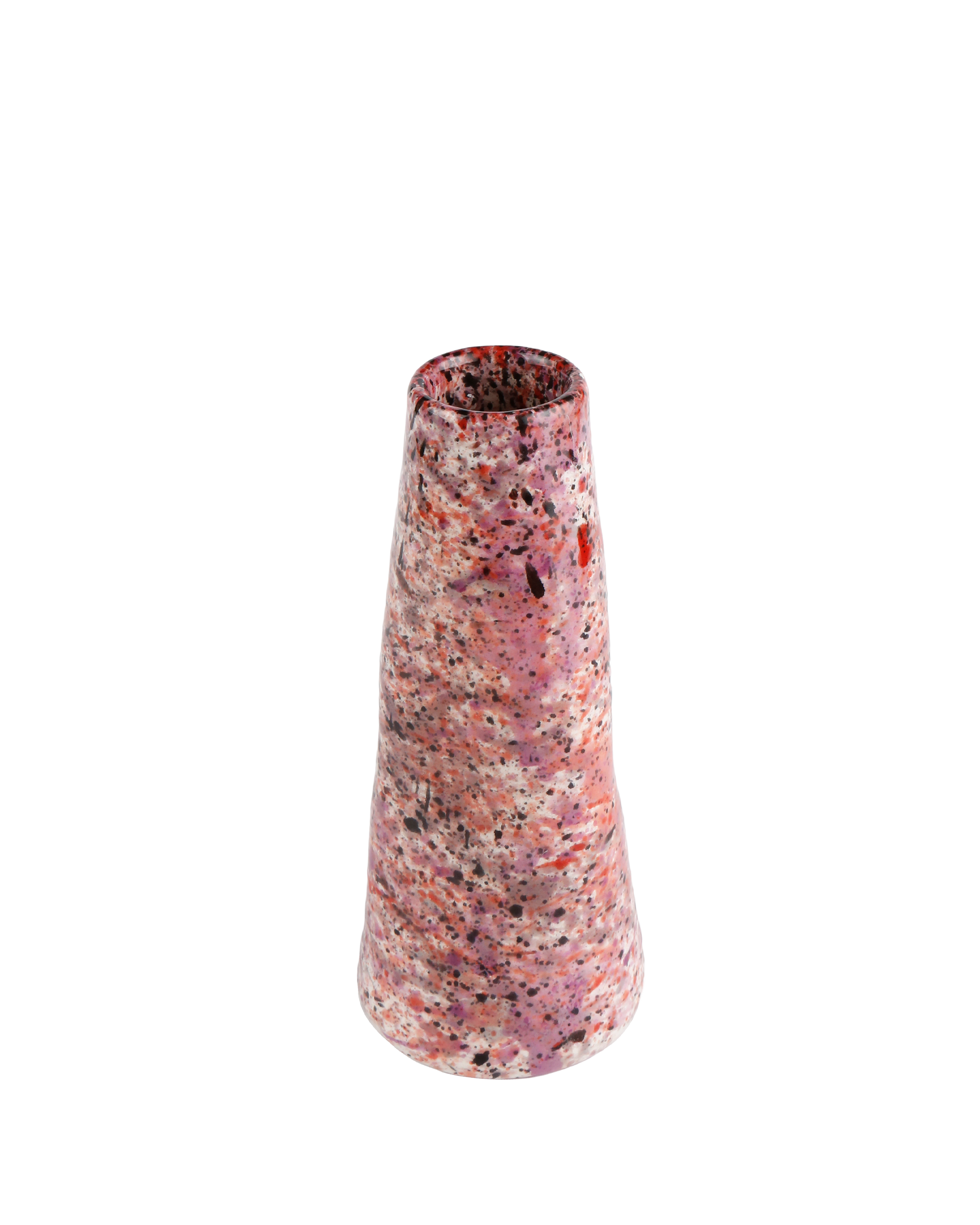 Black Rose Splatter Stem Vase