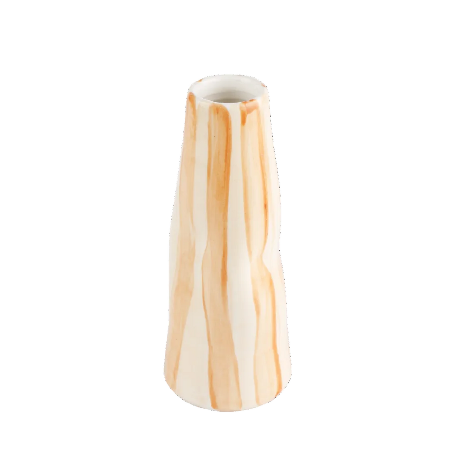 Caramel On Beige Stripes Stem Vase