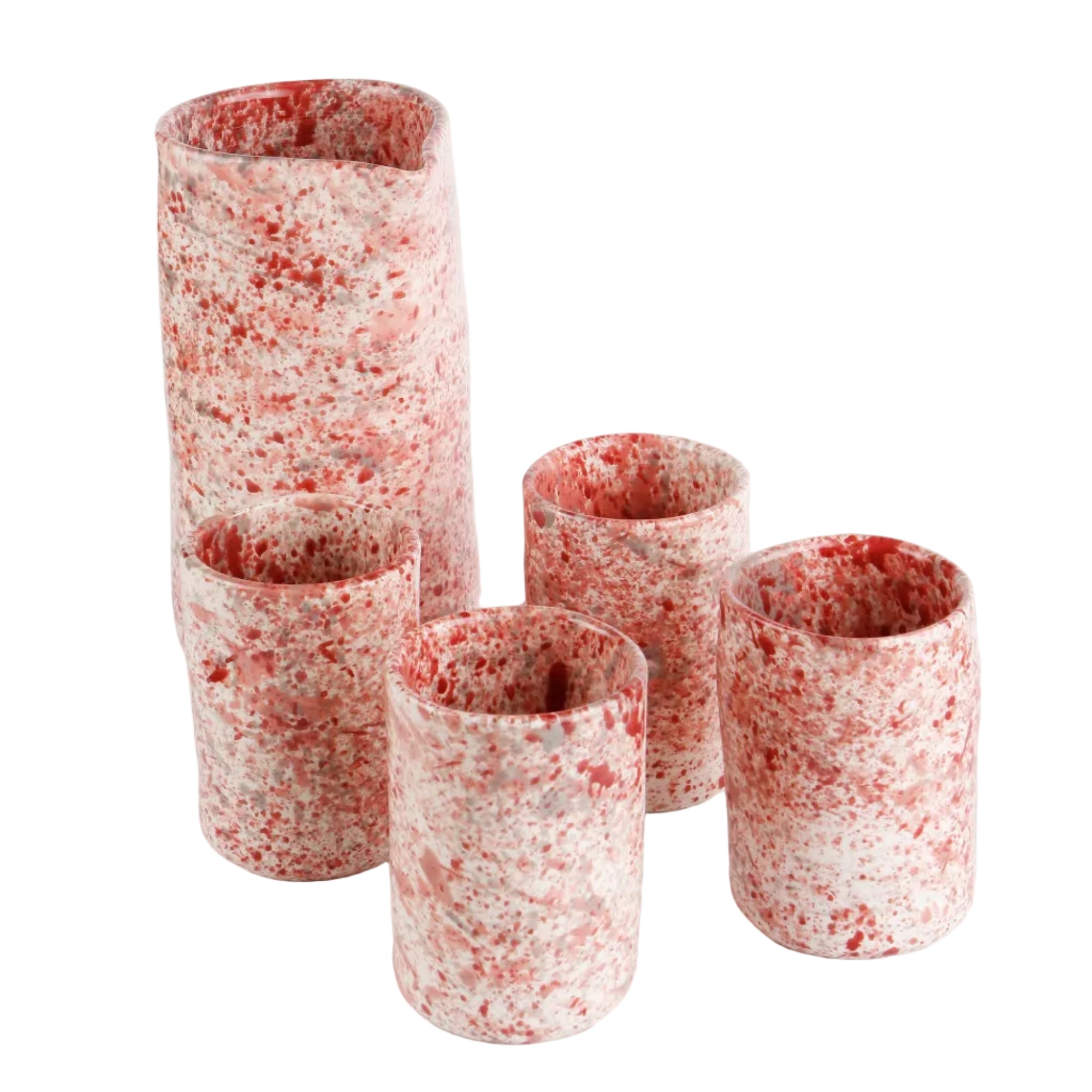 Hibiscus Splatter Jug & Tumblers Set