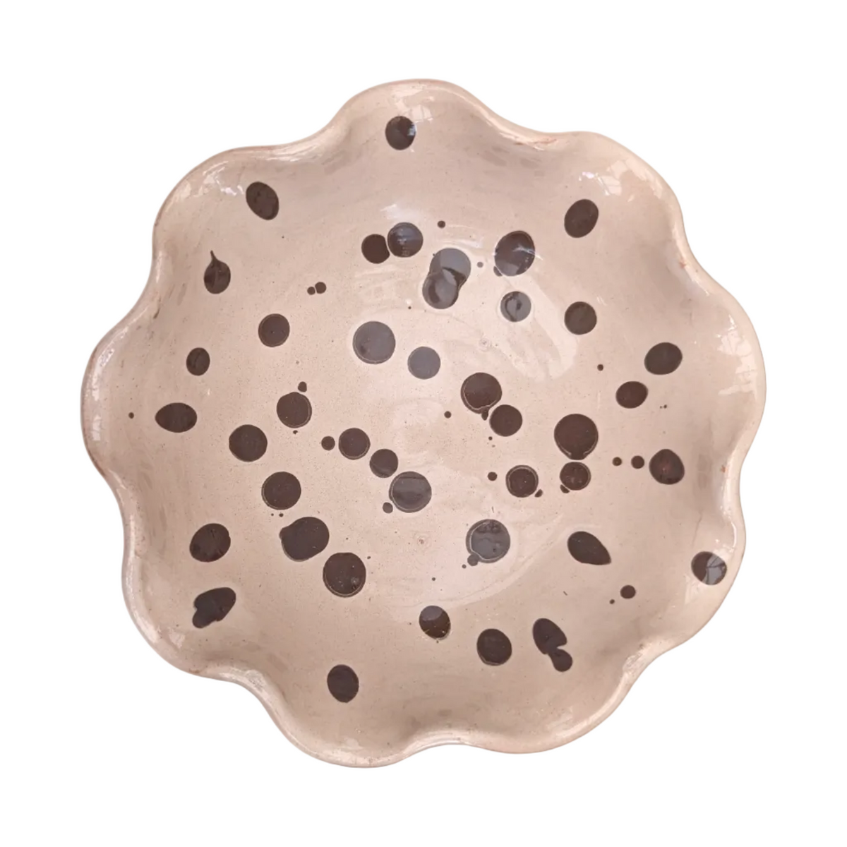 Warm Ecru Ripple Side Bowl
