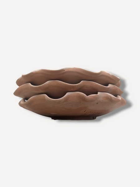 Warm Ecru Splatter Serving Plate