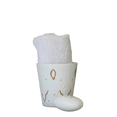 PETIT CACHE POT OU VASE EMPREINTE BLANC GOLD (15010463482239)
