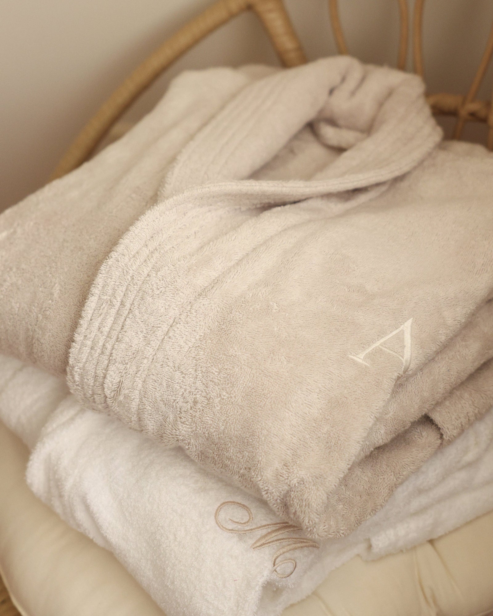 Personalised White Bathrobe MF