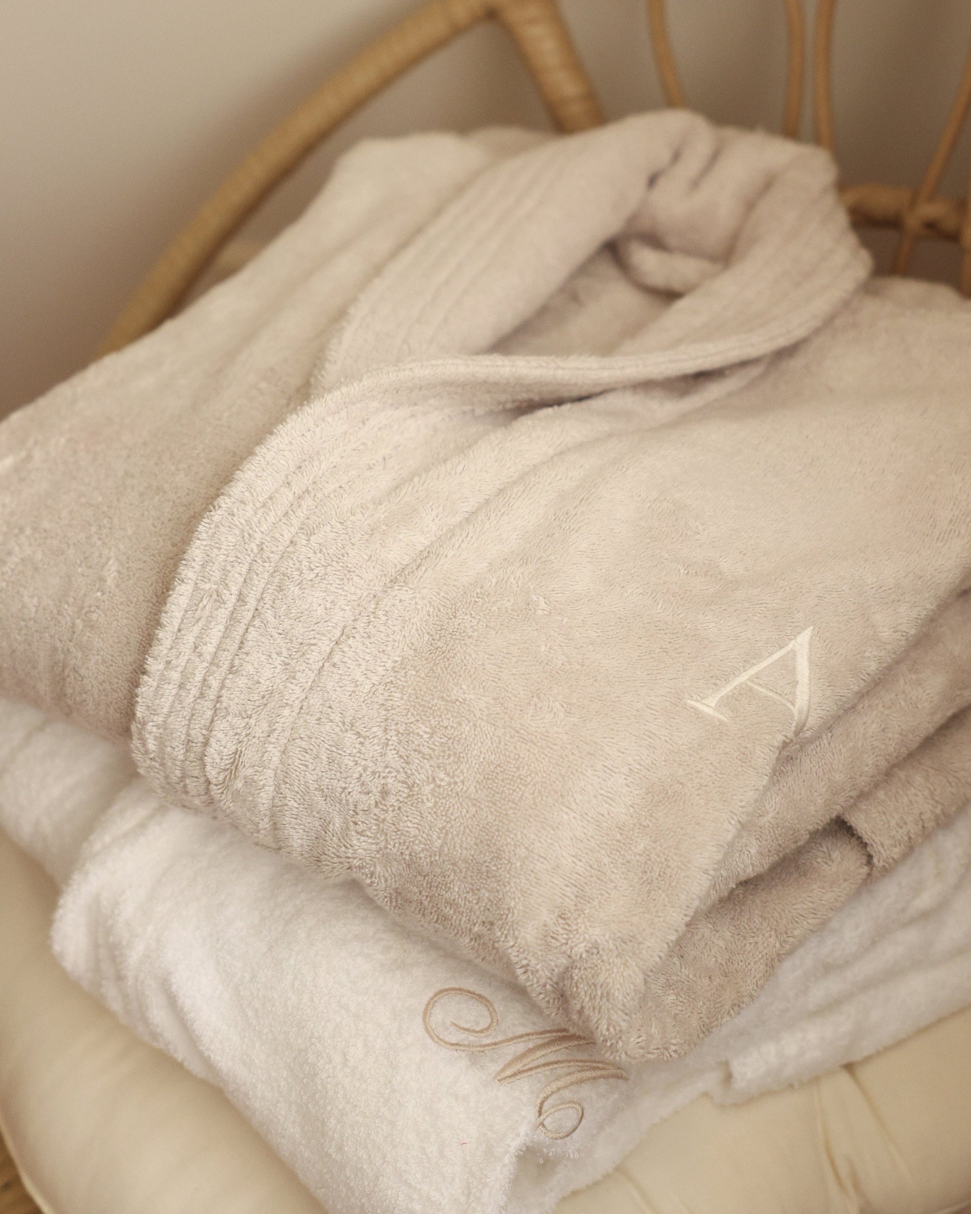 Personalised White Bathrobe MF