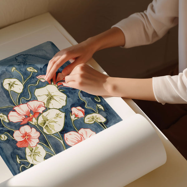 rolled a2 nasturtium print