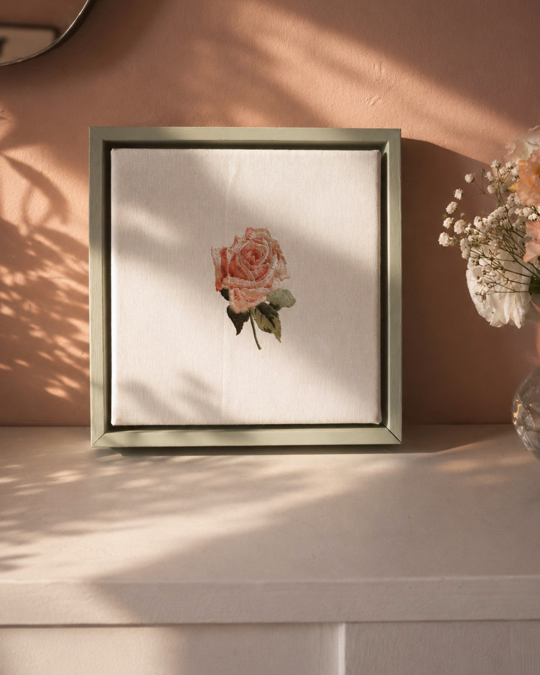 Personalised Birth Flower Embroidered Canvas