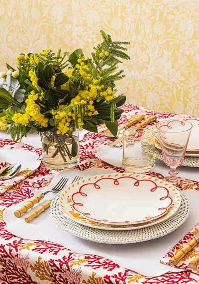 Rosy Red Scalloped Set