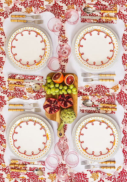 Rosy Red Scalloped Set