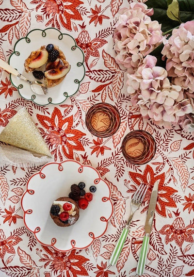 Rosy Red Scalloped Set