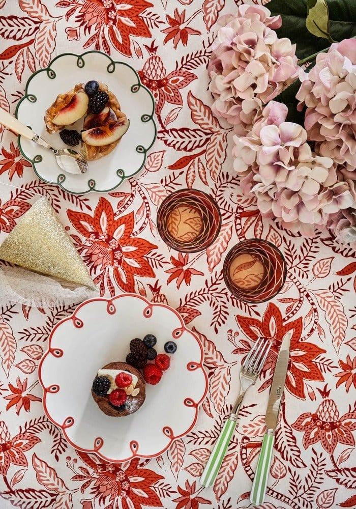 Rosy Red Scalloped Set